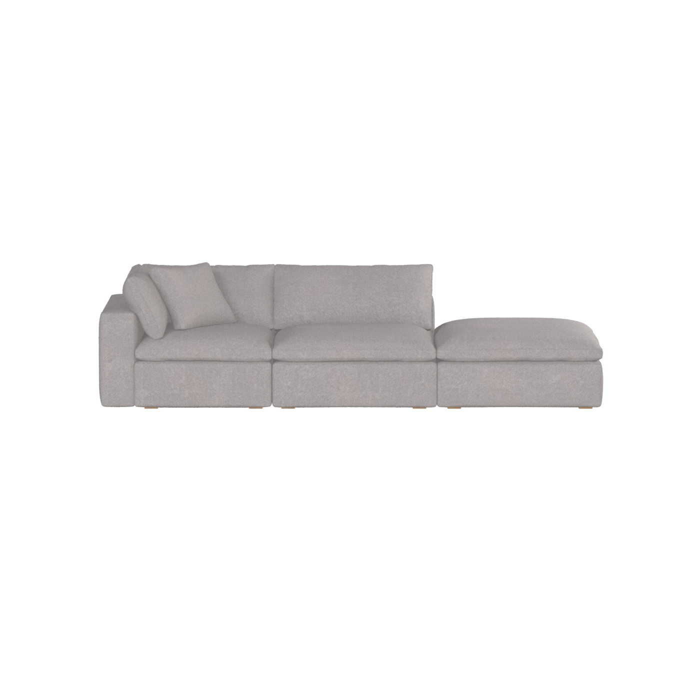 Canapé d'angle modulable Ari avec pouf - Large choix de tissus