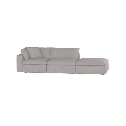Canapé d'angle modulable Ari avec pouf - Large choix de tissus