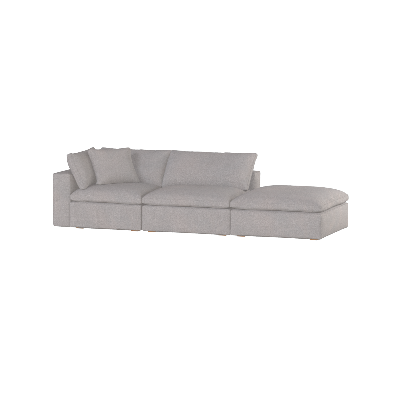 Canapé d'angle modulable Ari avec pouf - Large choix de tissus
