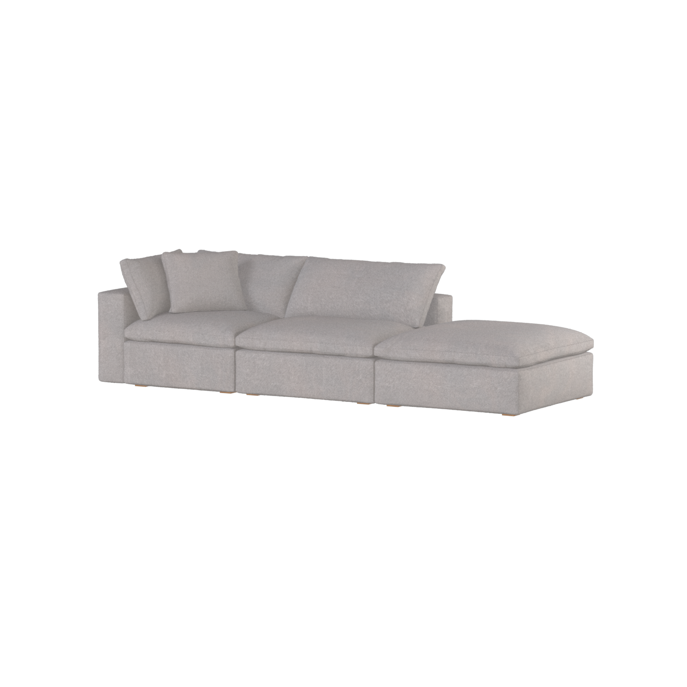 Canapé d'angle modulable Ari avec pouf - Large choix de tissus