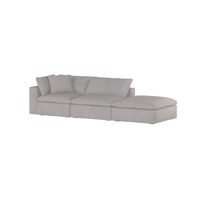 Canapé d'angle modulable Ari avec pouf - Large choix de tissus