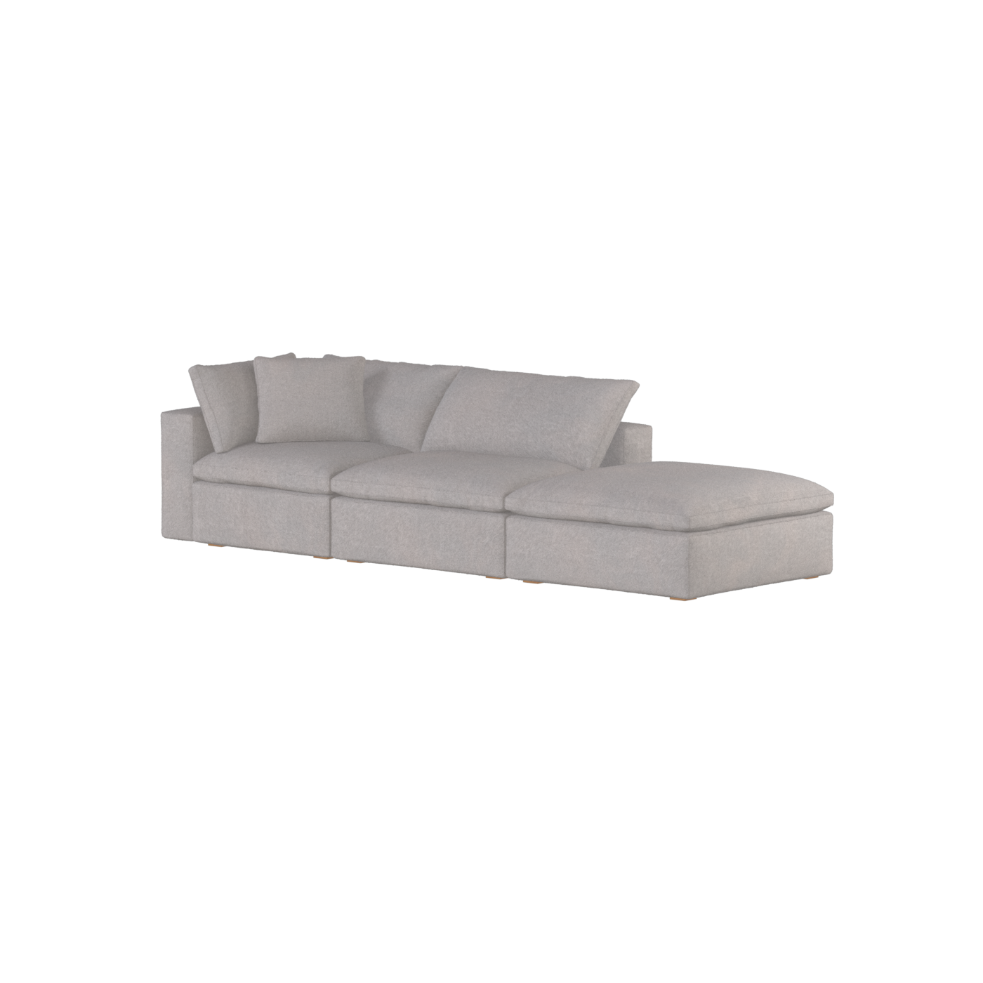 Canapé d'angle modulable Ari avec pouf - Large choix de tissus