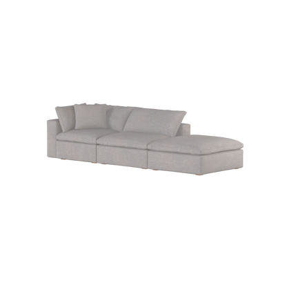 Canapé d'angle modulable Ari avec pouf - Large choix de tissus