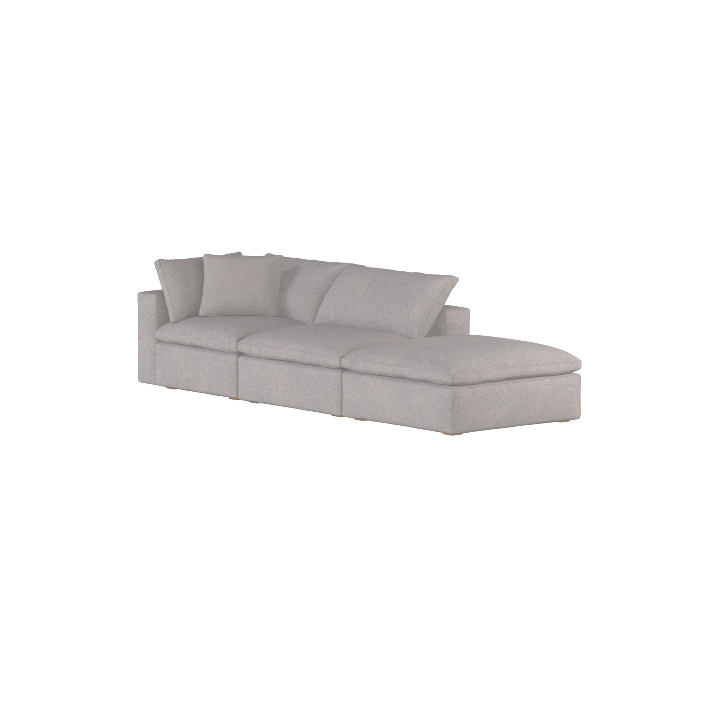 Canapé d'angle modulable Ari avec pouf - Large choix de tissus