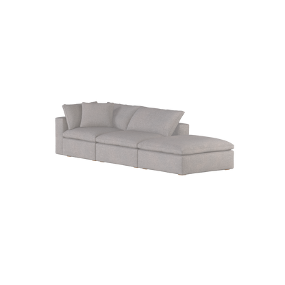 Canapé d'angle modulable Ari avec pouf - Large choix de tissus
