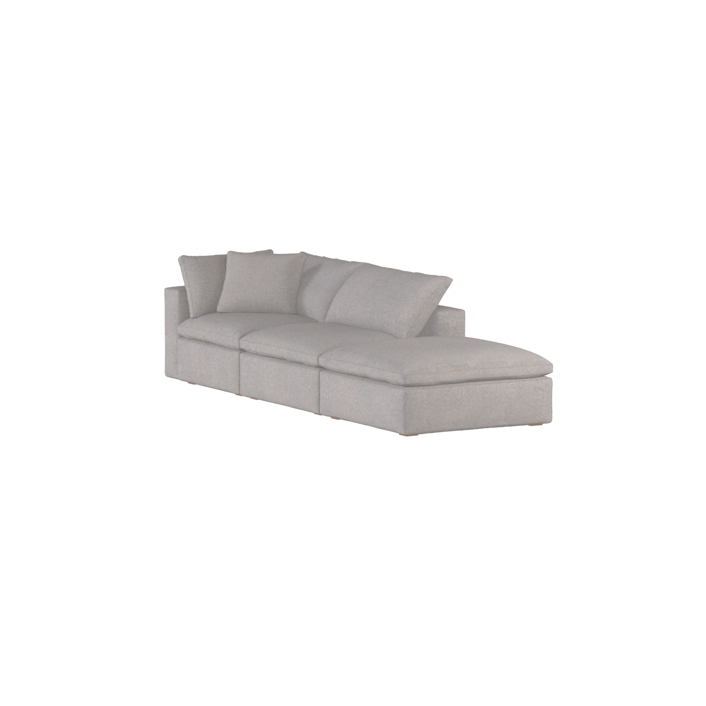 Canapé d'angle modulable Ari avec pouf - Large choix de tissus