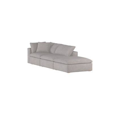 Canapé d'angle modulable Ari avec pouf - Large choix de tissus