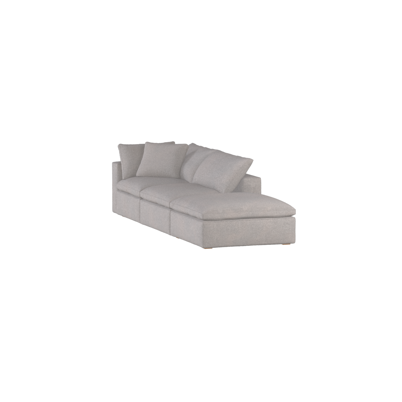 Canapé d'angle modulable Ari avec pouf - Large choix de tissus