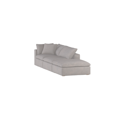 Canapé d'angle modulable Ari avec pouf - Large choix de tissus