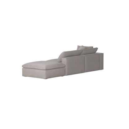Canapé d'angle modulable Ari avec pouf - Large choix de tissus