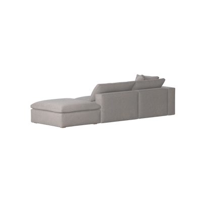 Canapé d'angle modulable Ari avec pouf - Large choix de tissus