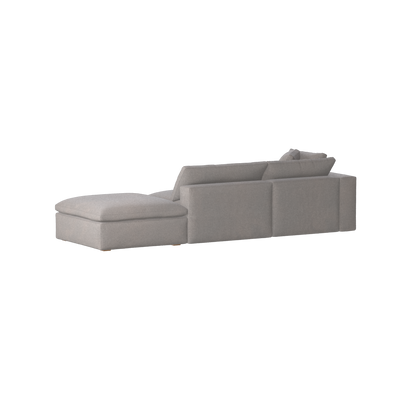 Canapé d'angle modulable Ari avec pouf - Large choix de tissus