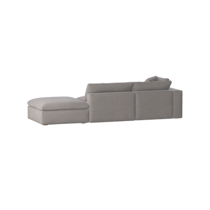 Canapé d'angle modulable Ari avec pouf - Large choix de tissus
