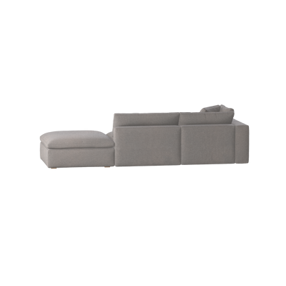 Canapé d'angle modulable Ari avec pouf - Large choix de tissus