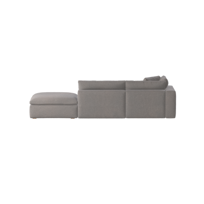 Canapé d'angle modulable Ari avec pouf - Large choix de tissus