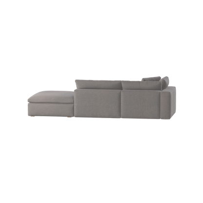 Canapé d'angle modulable Ari avec pouf - Large choix de tissus