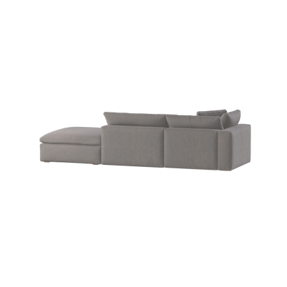 Canapé d'angle modulable Ari avec pouf - Large choix de tissus