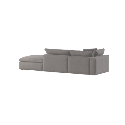 Canapé d'angle modulable Ari avec pouf - Large choix de tissus