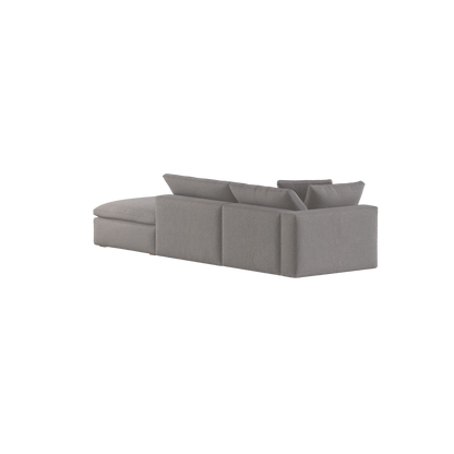 Canapé d'angle modulable Ari avec pouf - Large choix de tissus