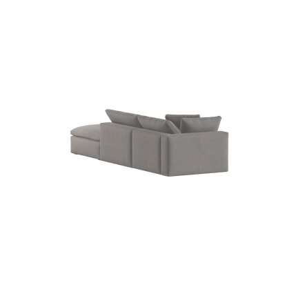 Canapé d'angle modulable Ari avec pouf - Large choix de tissus