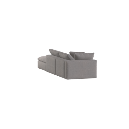 Canapé d'angle modulable Ari avec pouf - Large choix de tissus