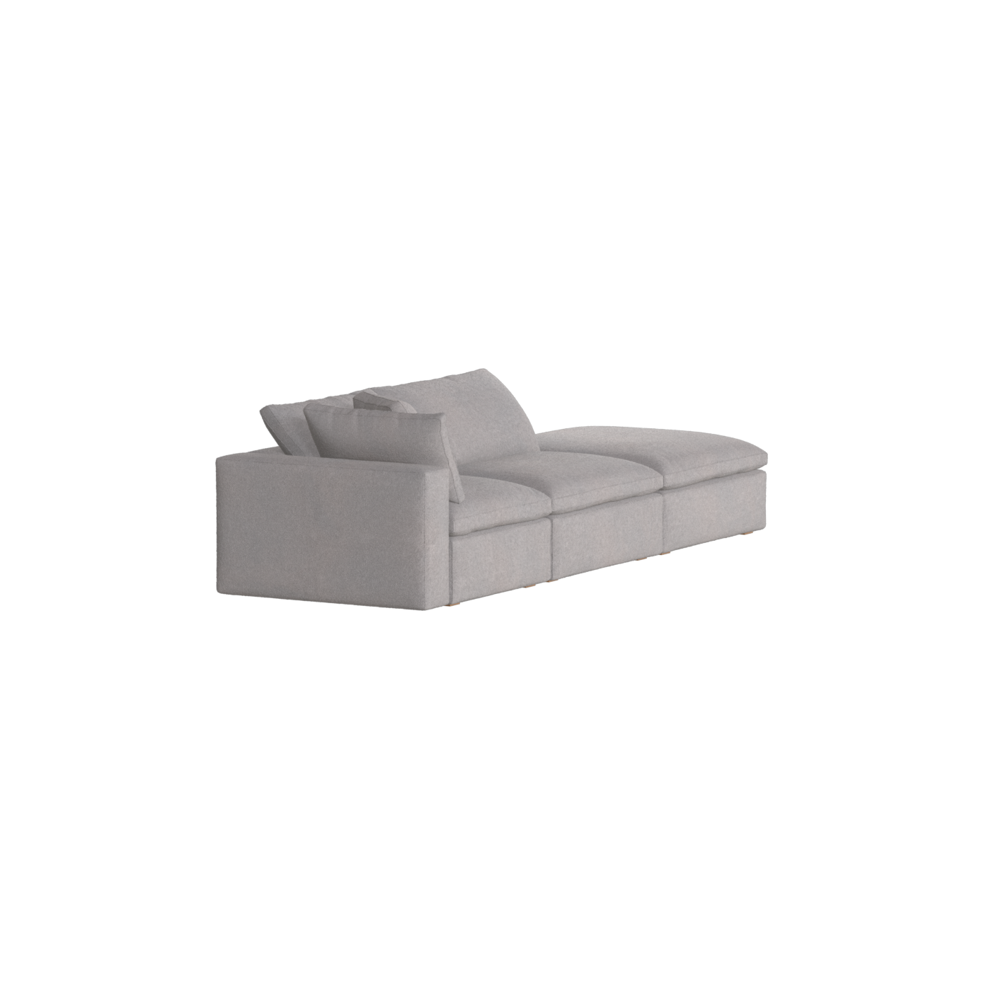 Canapé d'angle modulable Ari avec pouf - Large choix de tissus
