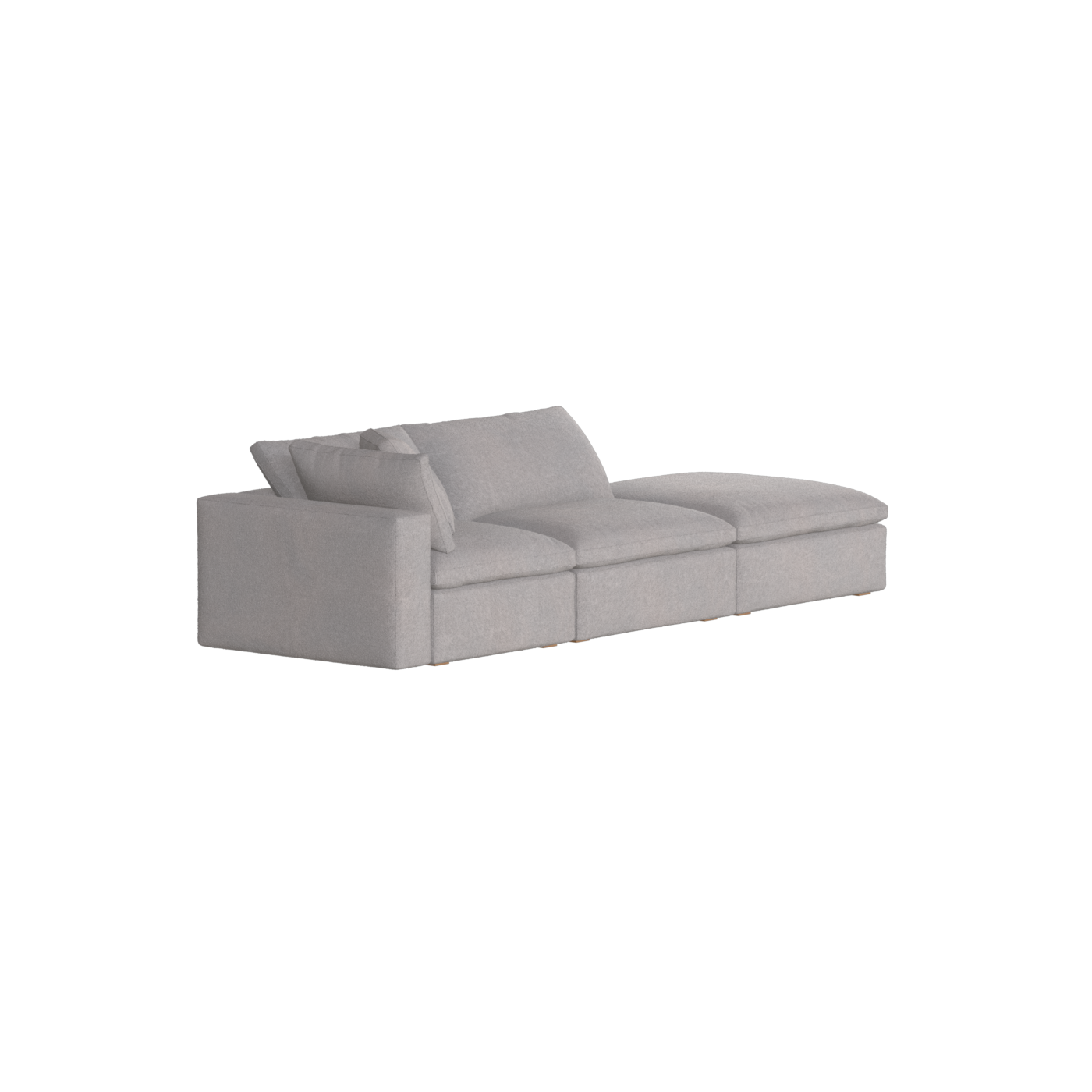 Canapé d'angle modulable Ari avec pouf - Large choix de tissus