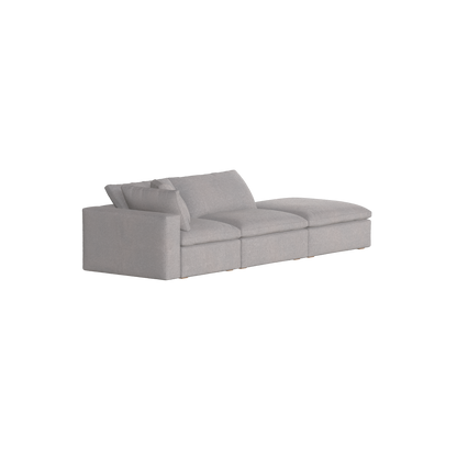 Canapé d'angle modulable Ari avec pouf - Large choix de tissus