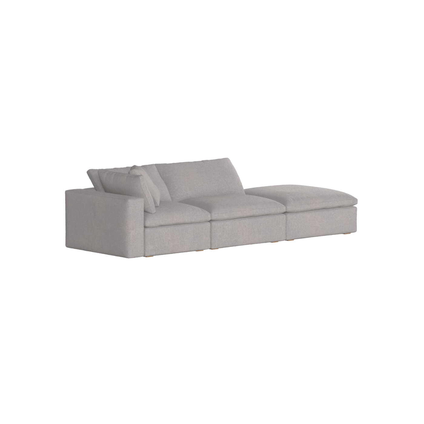 Canapé d'angle modulable Ari avec pouf - Large choix de tissus