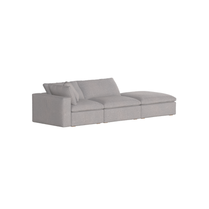 Canapé d'angle modulable Ari avec pouf - Large choix de tissus