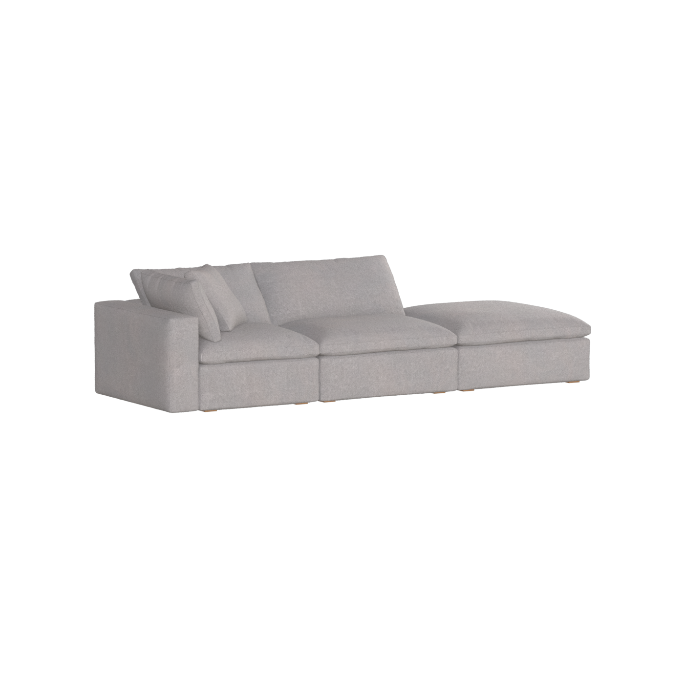 Canapé d'angle modulable Ari avec pouf - Large choix de tissus