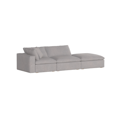 Canapé d'angle modulable Ari avec pouf - Large choix de tissus