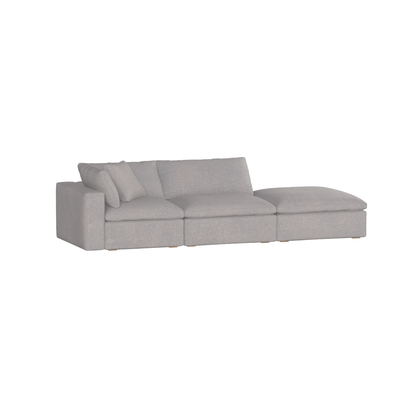 Canapé d'angle modulable Ari avec pouf - Large choix de tissus