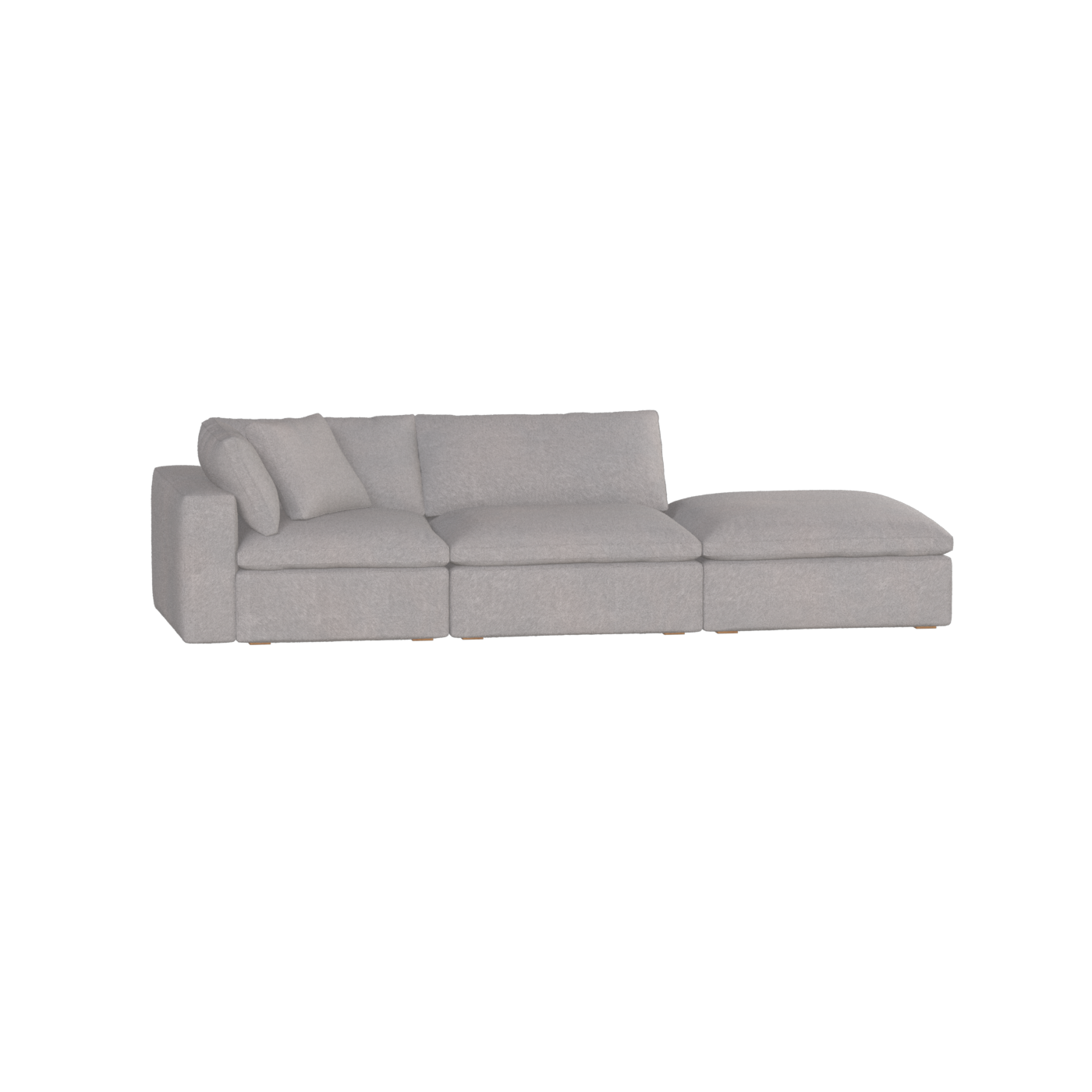 Canapé d'angle modulable Ari avec pouf - Large choix de tissus
