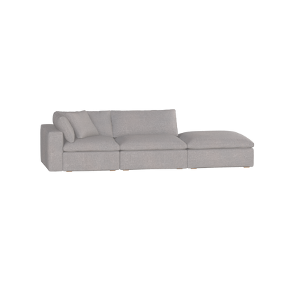 Canapé d'angle modulable Ari avec pouf - Large choix de tissus