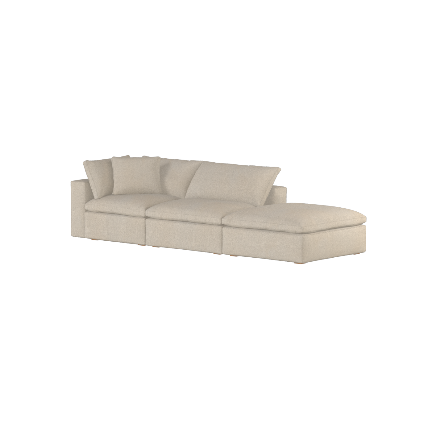 Canapé d'angle modulable Ari avec pouf - Large choix de tissus