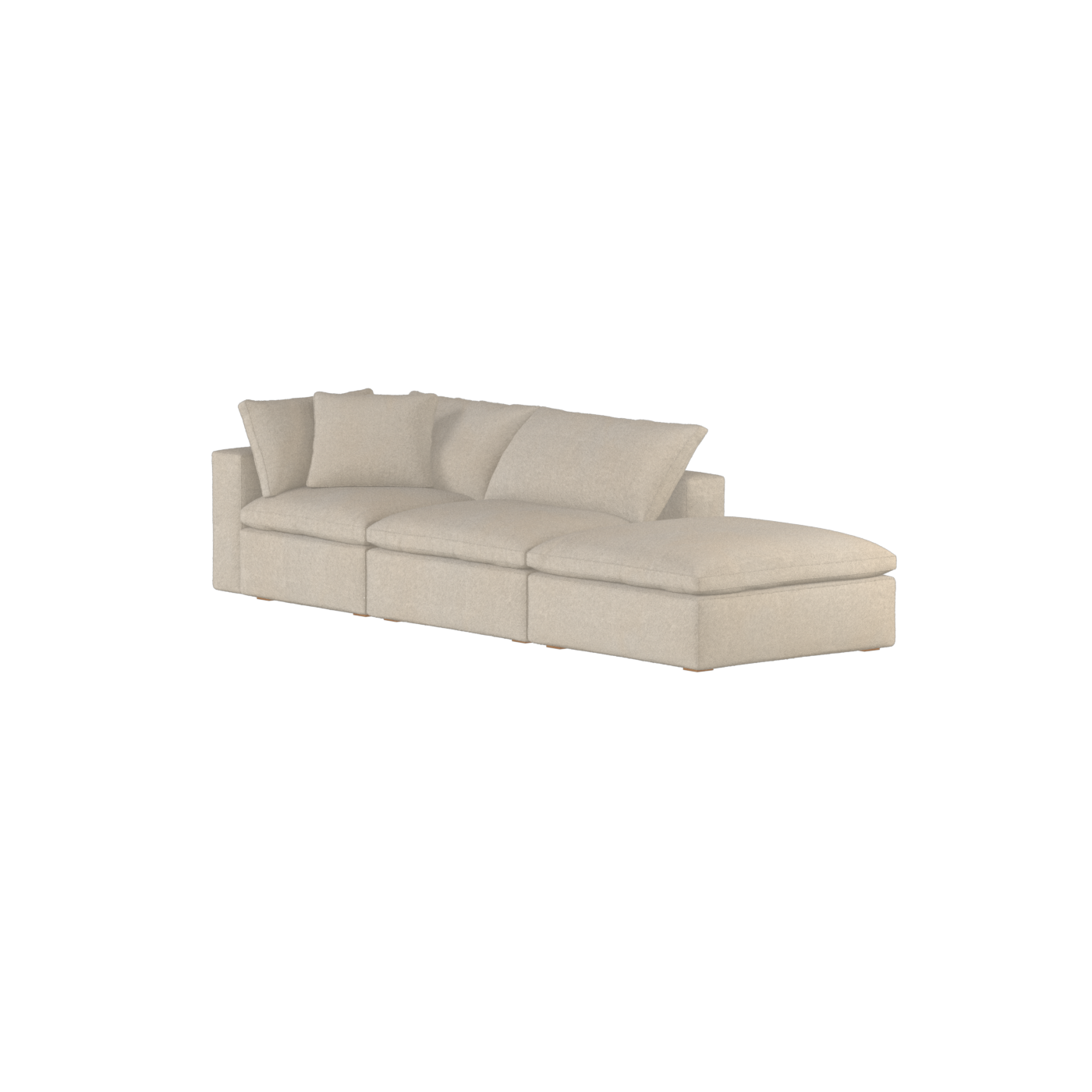 Canapé d'angle modulable Ari avec pouf - Large choix de tissus
