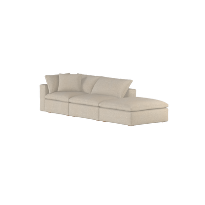 Canapé d'angle modulable Ari avec pouf - Large choix de tissus