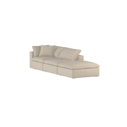 Canapé d'angle modulable Ari avec pouf - Large choix de tissus