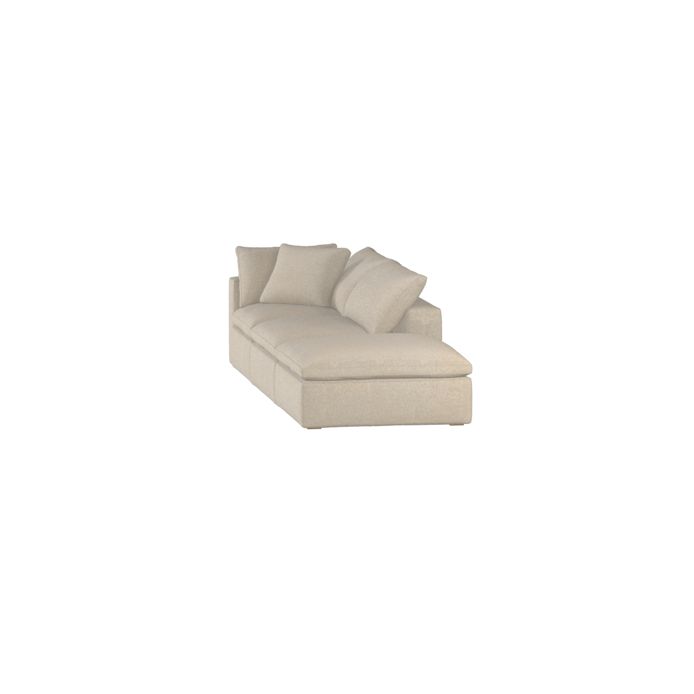 Canapé d'angle modulable Ari avec pouf - Large choix de tissus