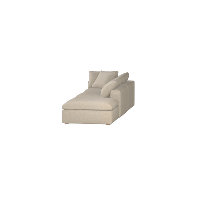 Canapé d'angle modulable Ari avec pouf - Large choix de tissus