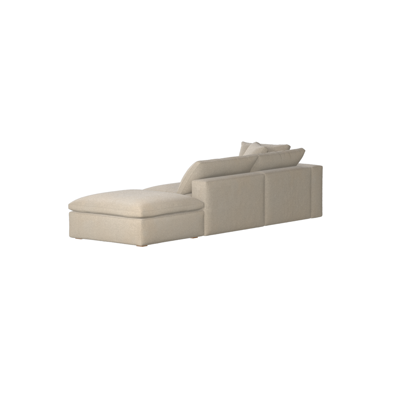 Canapé d'angle modulable Ari avec pouf - Large choix de tissus