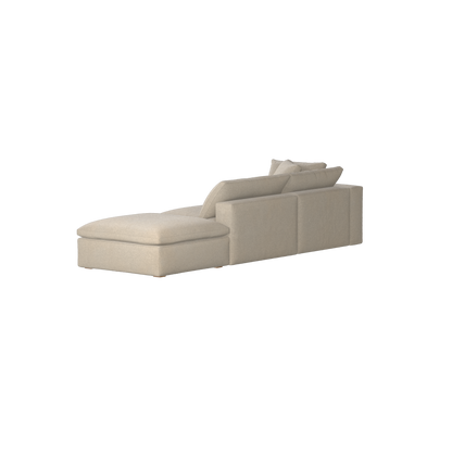 Canapé d'angle modulable Ari avec pouf - Large choix de tissus