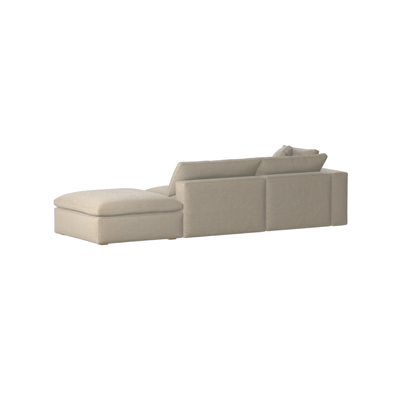 Canapé d'angle modulable Ari avec pouf - Large choix de tissus