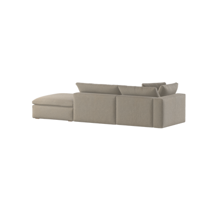 Canapé d'angle modulable Ari avec pouf - Large choix de tissus