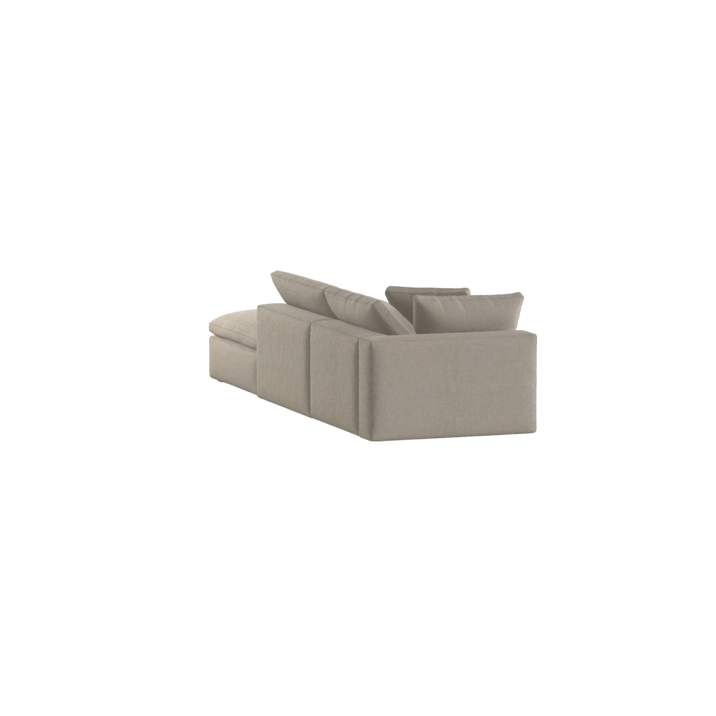 Canapé d'angle modulable Ari avec pouf - Large choix de tissus