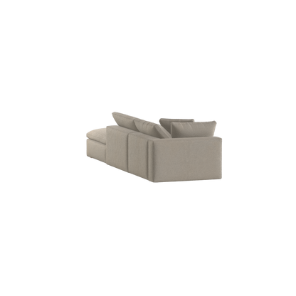 Canapé d'angle modulable Ari avec pouf - Large choix de tissus