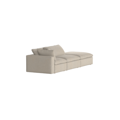 Canapé d'angle modulable Ari avec pouf - Large choix de tissus