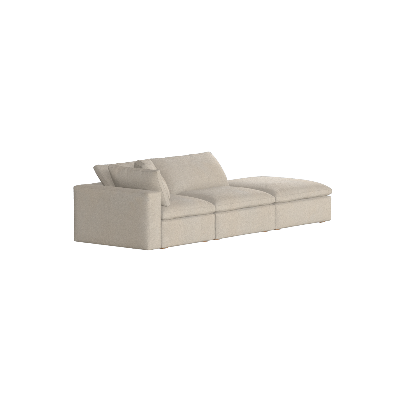 Canapé d'angle modulable Ari avec pouf - Large choix de tissus