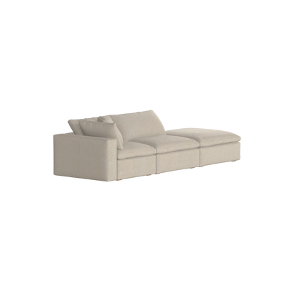Canapé d'angle modulable Ari avec pouf - Large choix de tissus